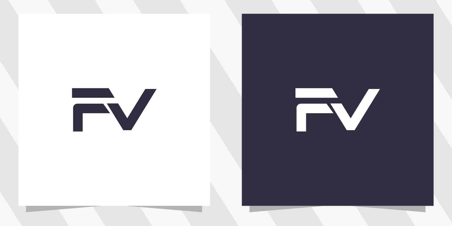 letra fv vf logo diseño vector