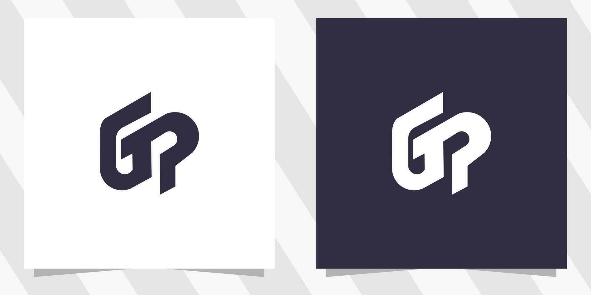 letter pg gp logo design vector