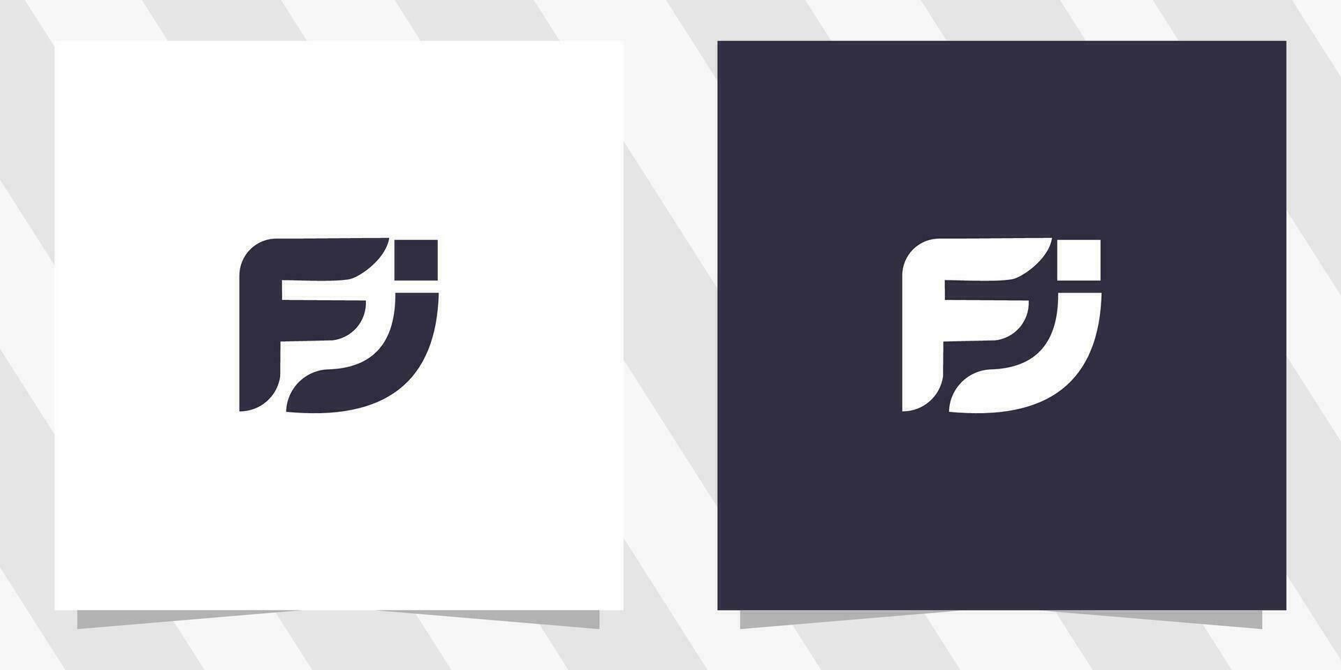 letter fj jf logo design vector