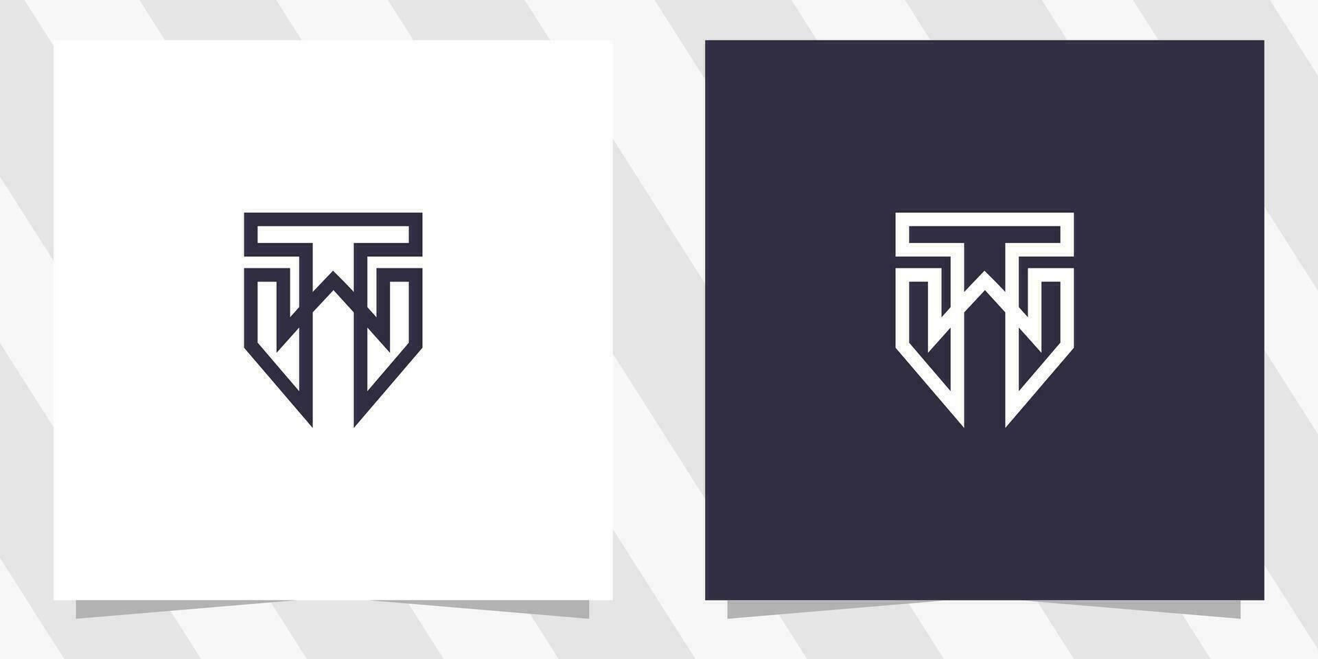 letter wt tw logo design vector