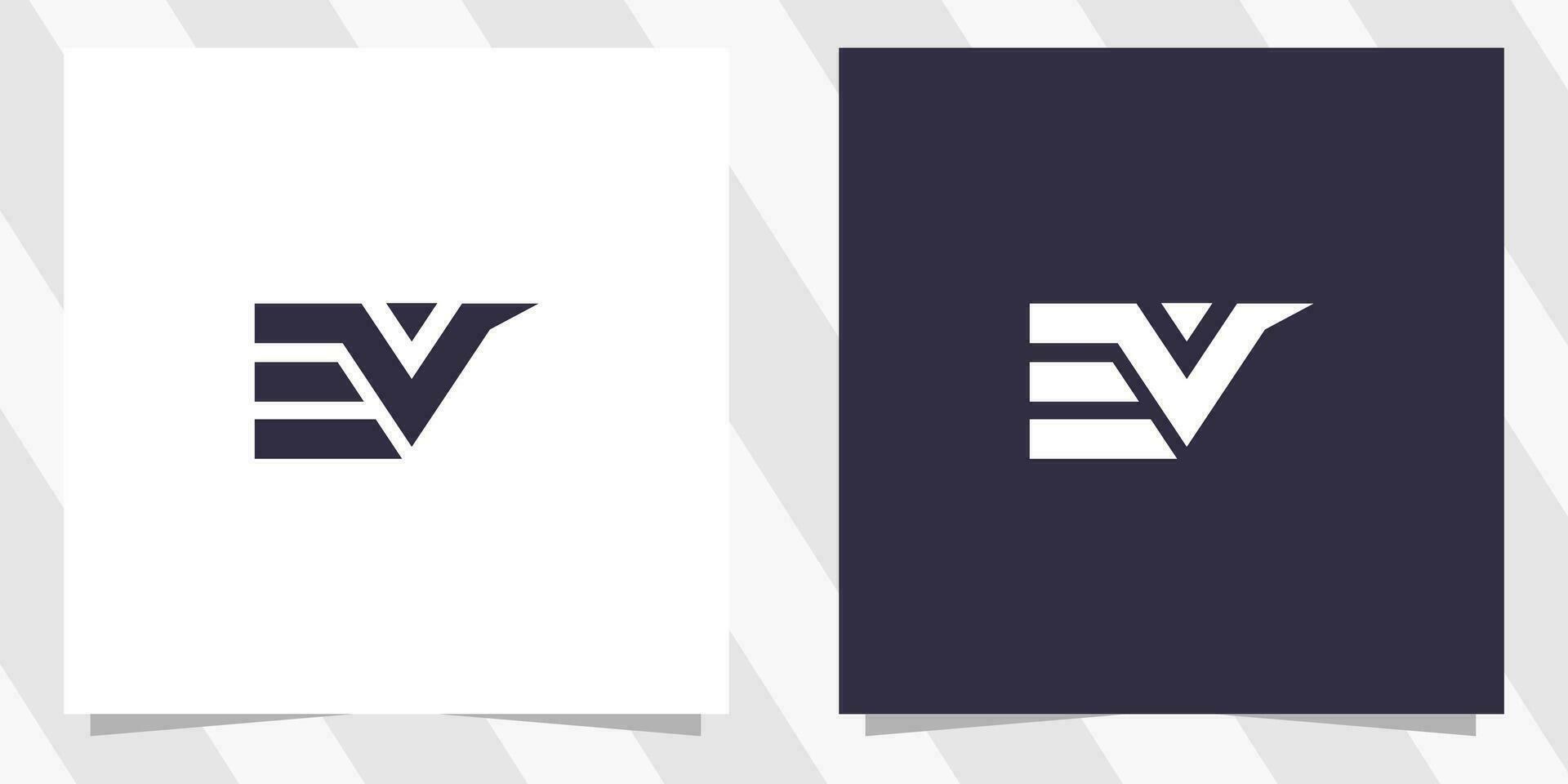 letter ev ve logo design vector