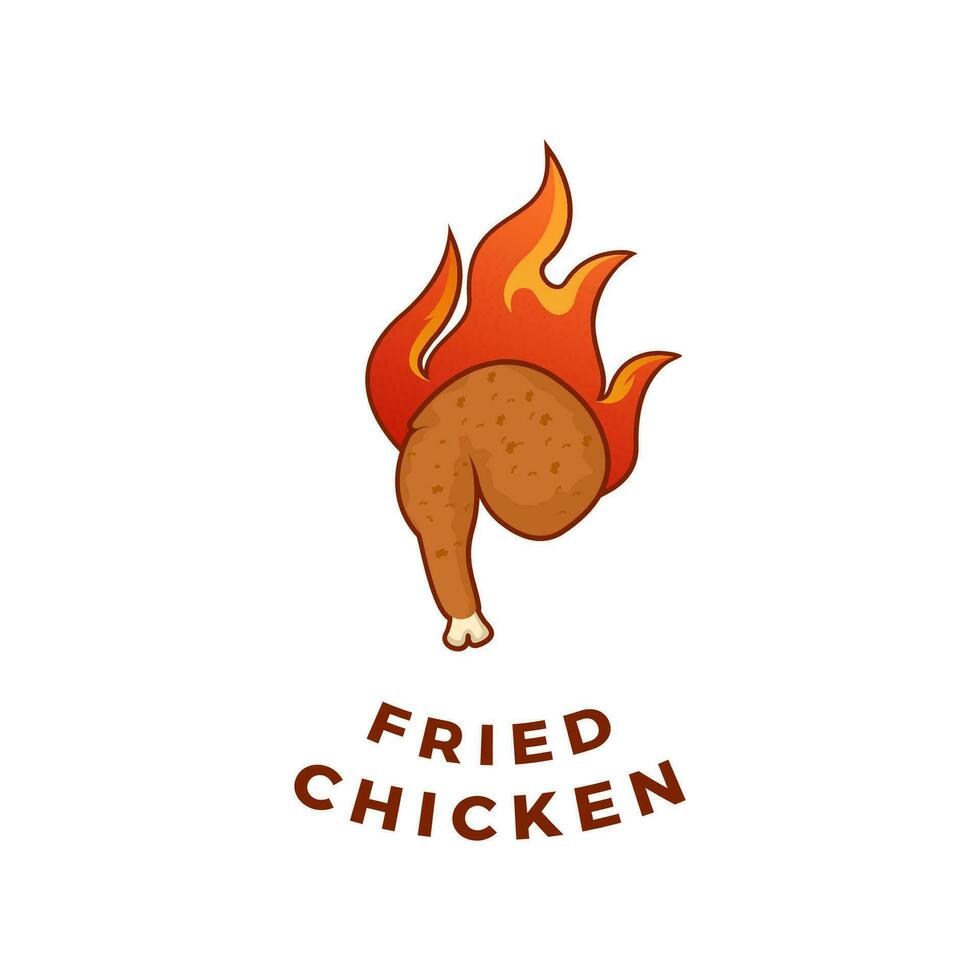 Hot chicken and chicken leg logo design, logo for restaurant, fried chicken, fast food and business. vector