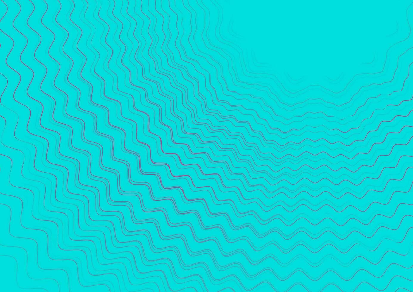 Pink zigzag wavy lines on cyan background vector