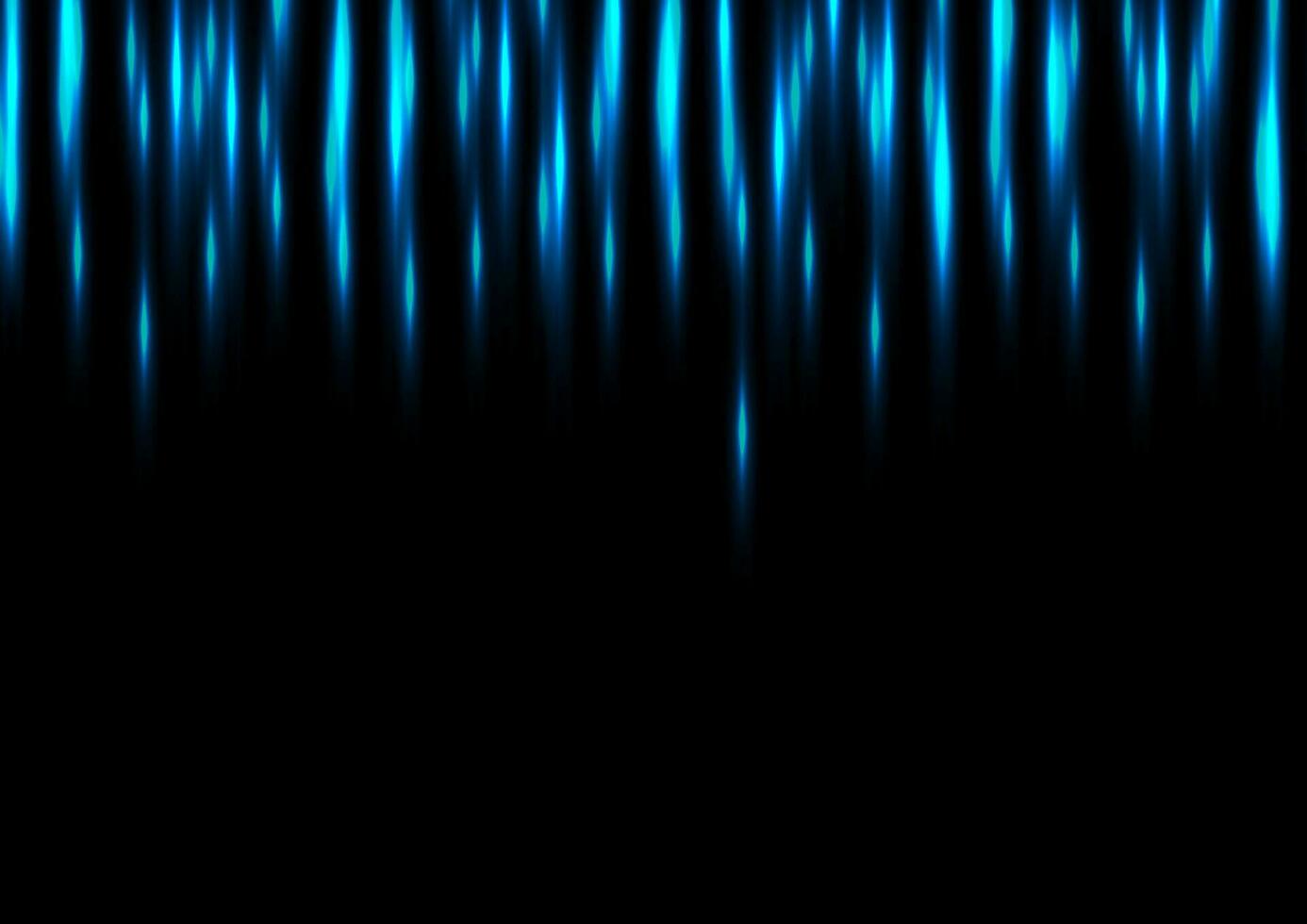 Blue glowing neon stripes on black background vector