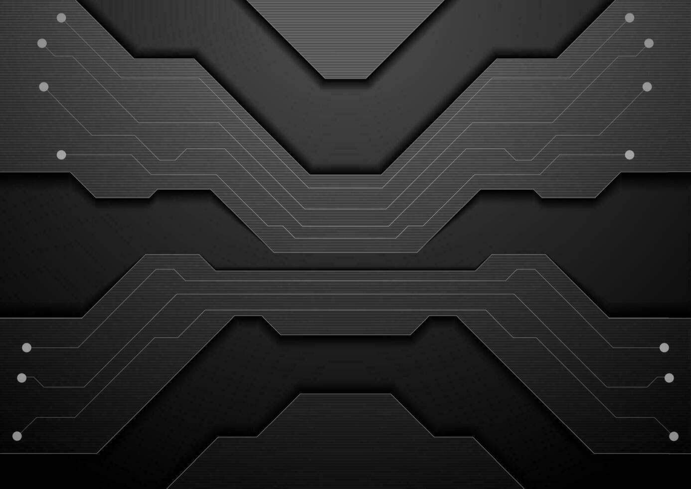 Black circuit board technology abstract background vector