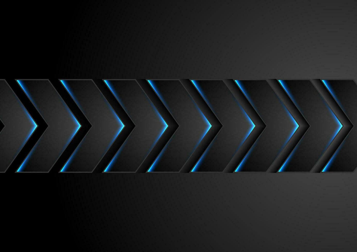 Black technology arrows with blue neon light background vector