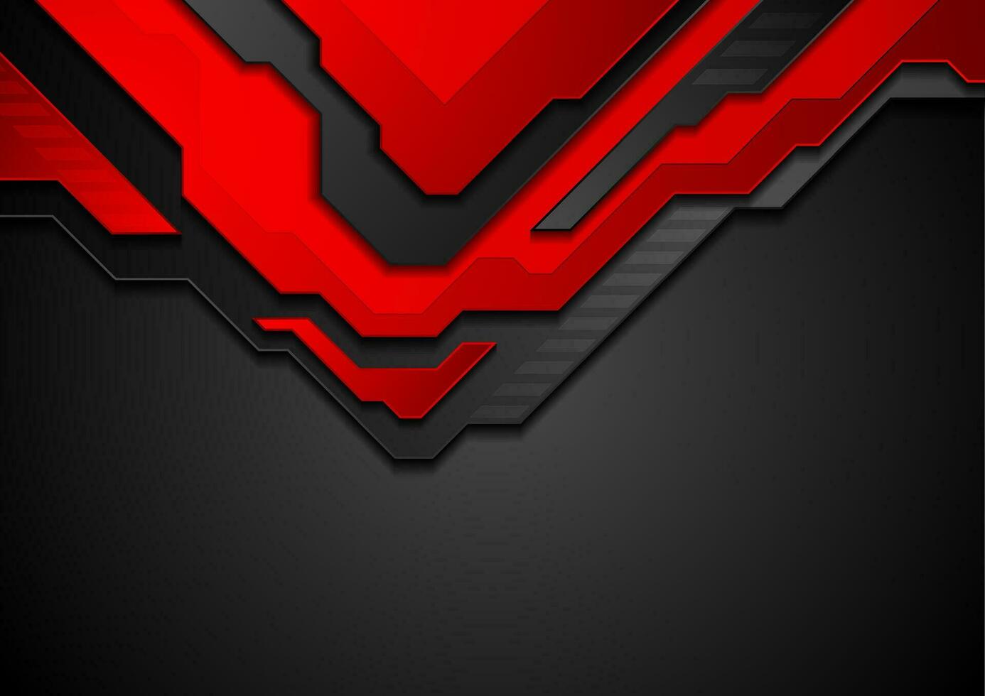 Red and black contrast abstract technology background vector