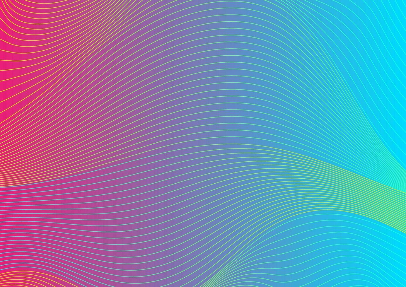 Colorful curved lines wavy pattern design vector