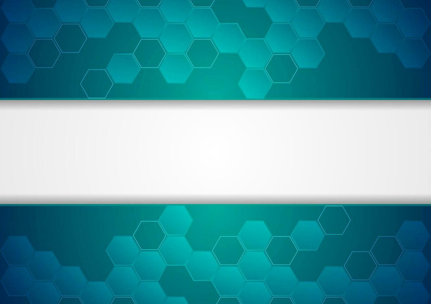 Blue abstract hexagons concept technology background vector