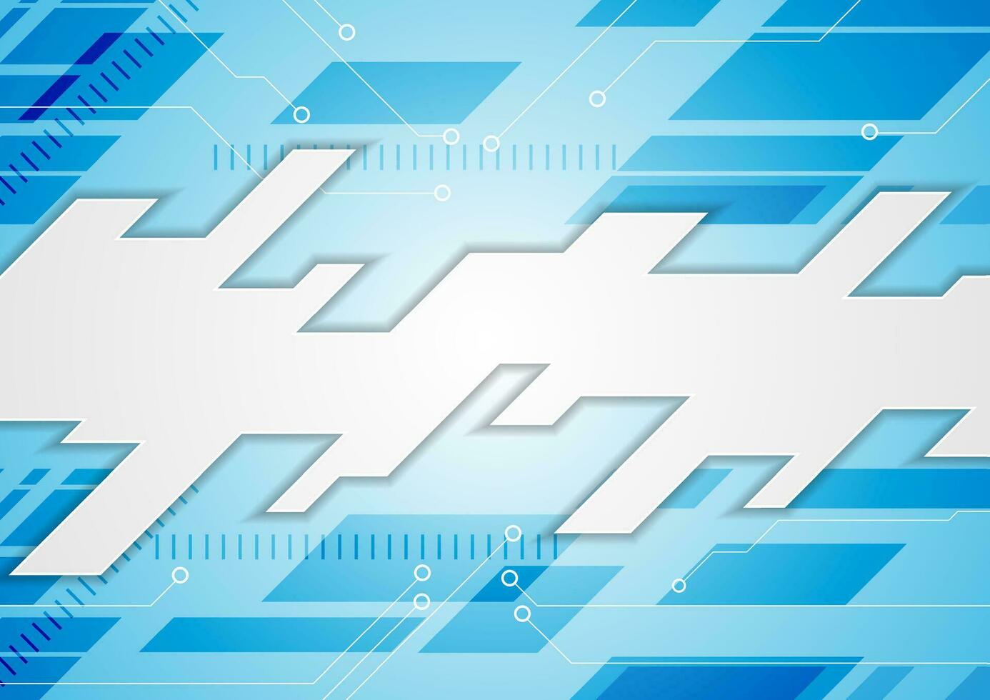 Bright blue technology abstract background vector