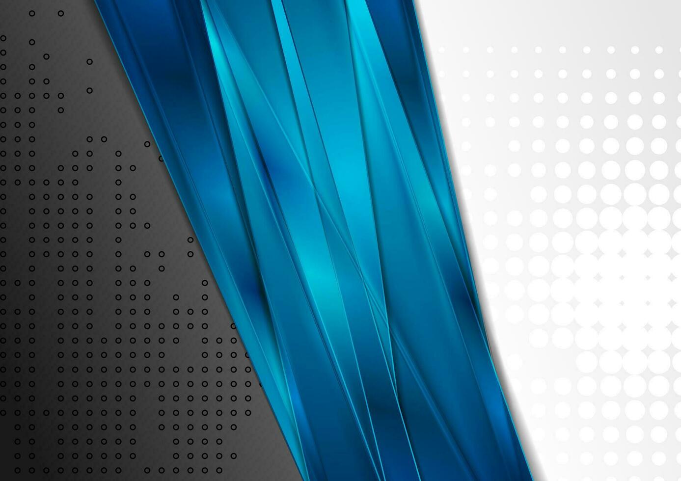 Black and grey contrast background with blue stripes vector