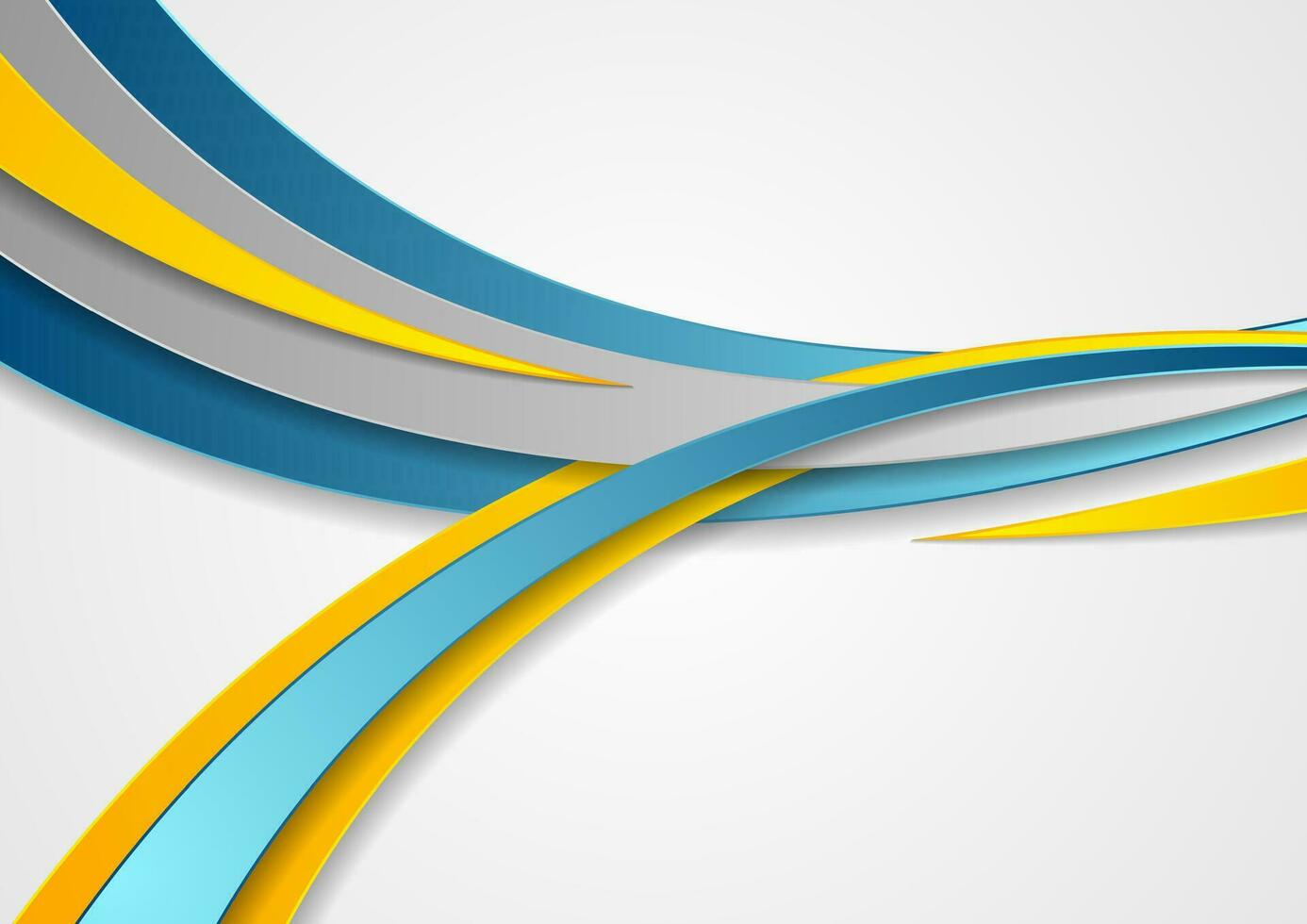 Blue and yellow abstract corporate waves background 25264237 Vector Art