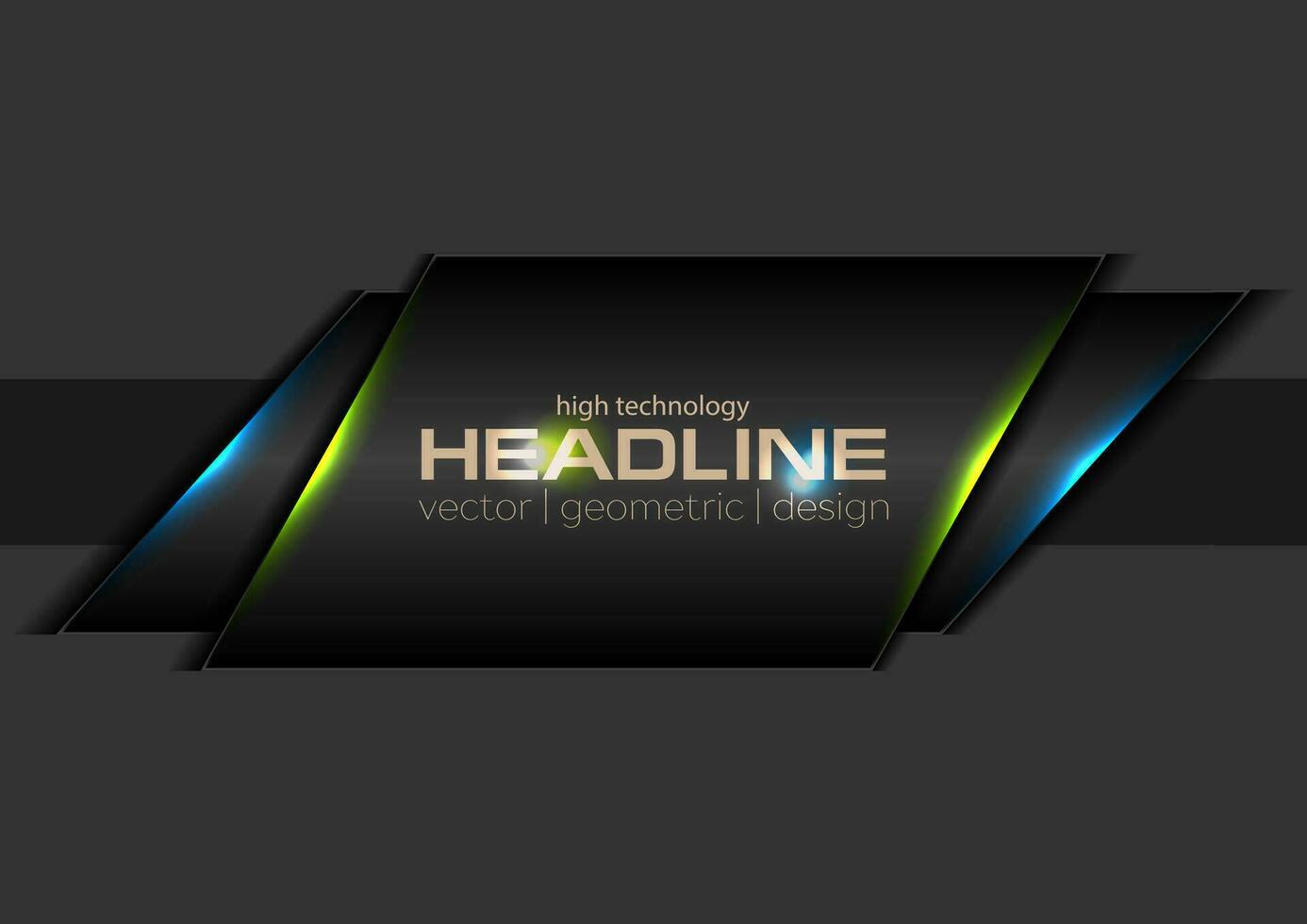 Abstract black geometric concept glowing background vector