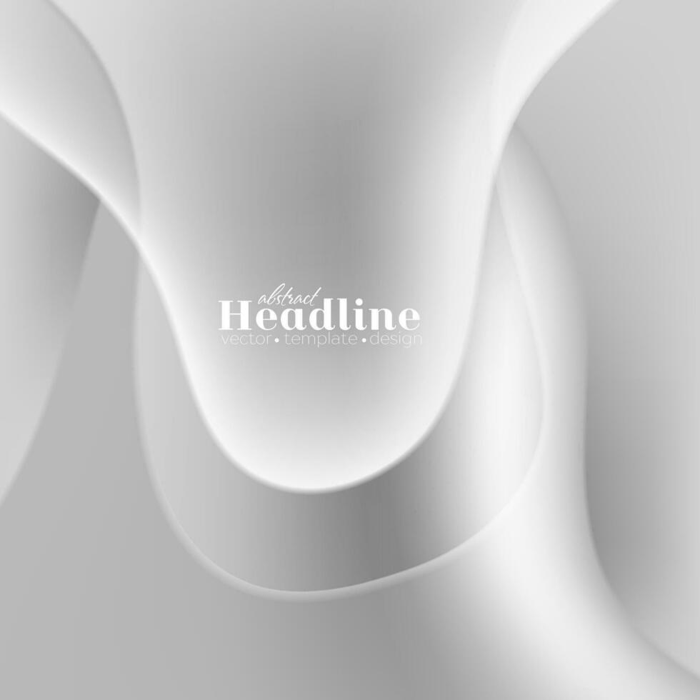 Abstract white grey smooth liquid waves background vector