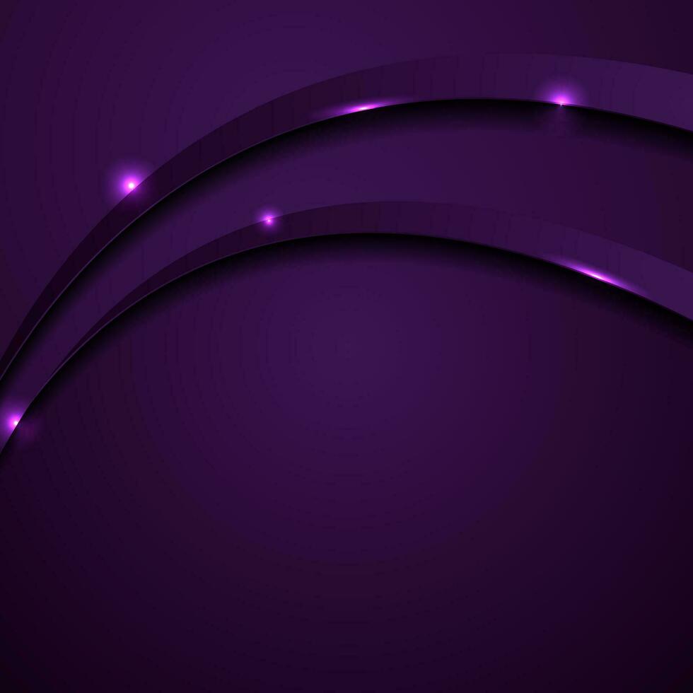 Shiny dark purple abstract wavy background vector