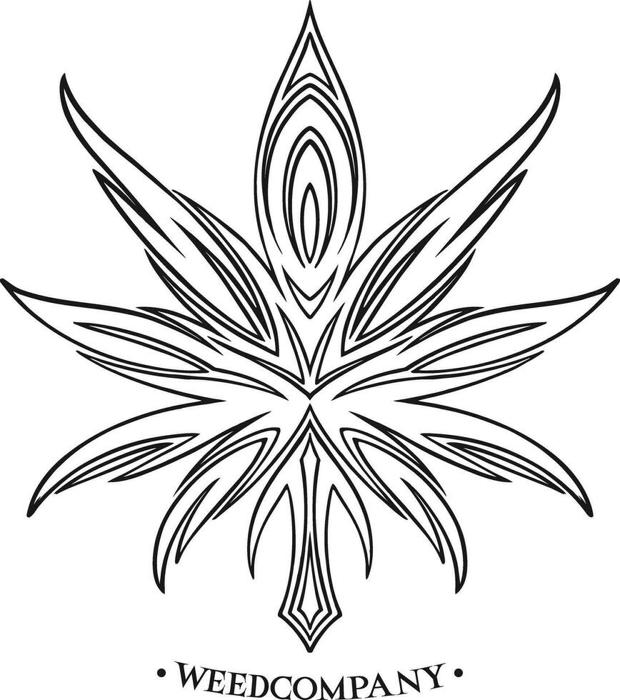 Medical weed leaf plant company logo illustrations monochrome vector illustrations for your work logo, merchandise t-shirt, stickers and label designs, poster, greeting cards advertising business