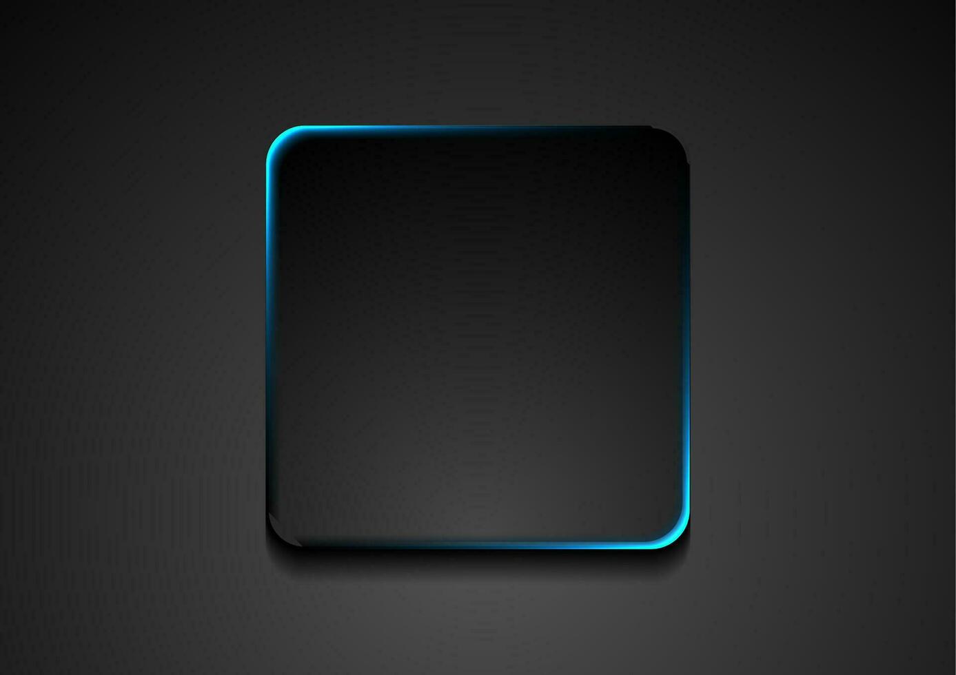 Black square with blue glowing effect background vector