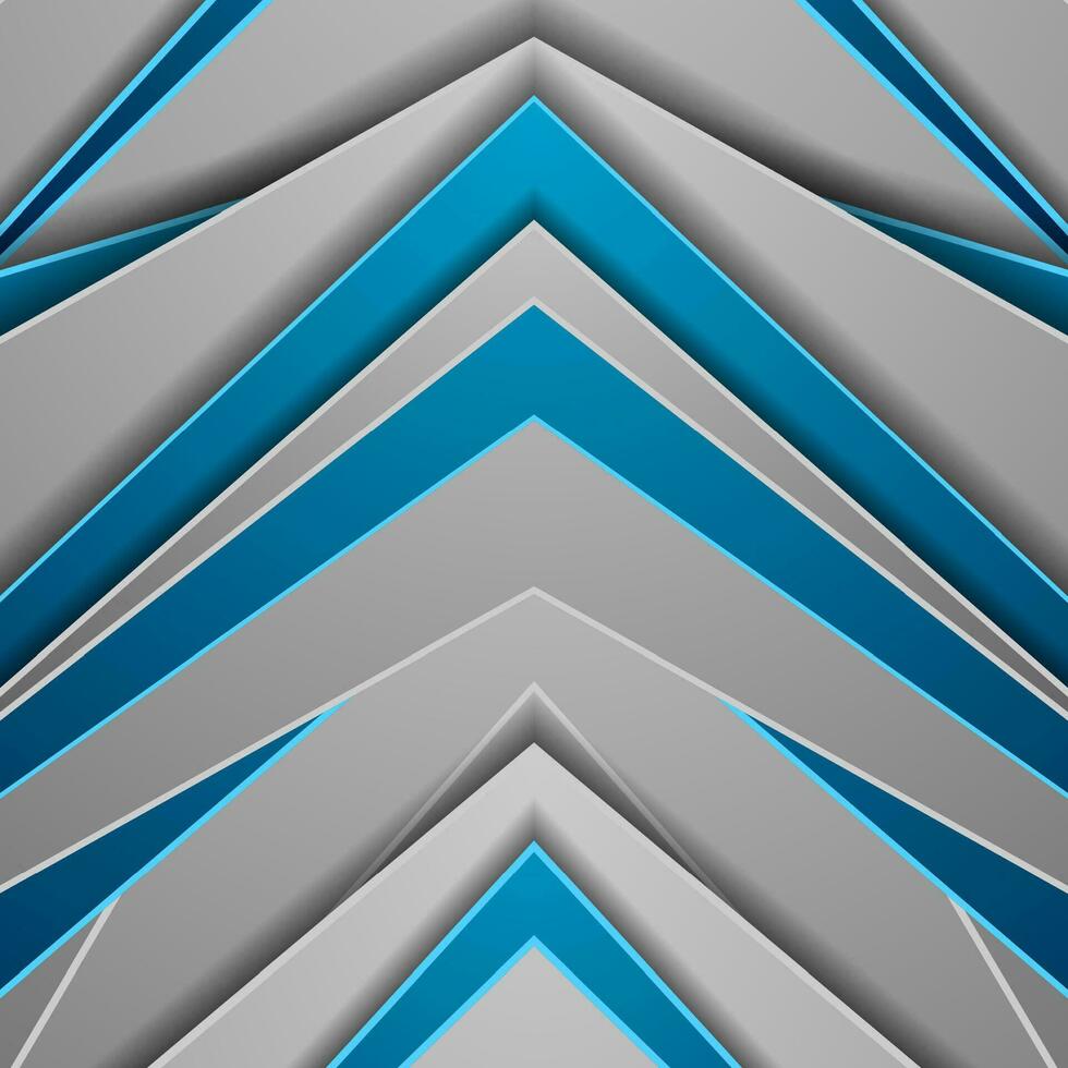 Blue grey abstract arrows technology background vector