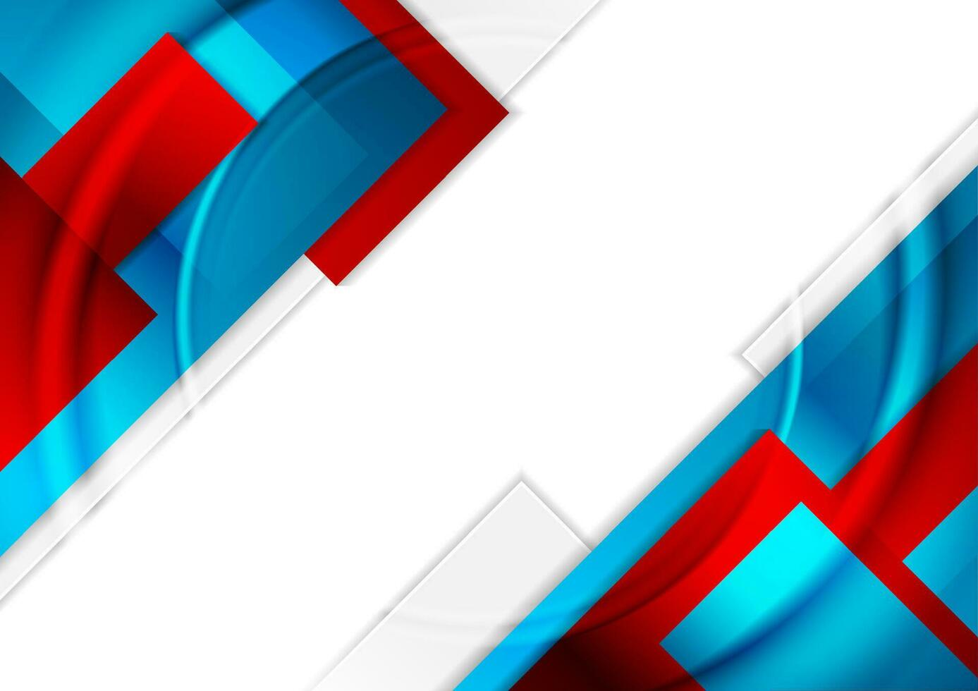 Red and blue glossy geometric background vector