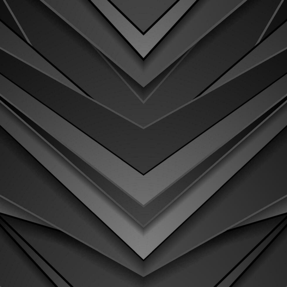 Black abstract arrows technology background vector