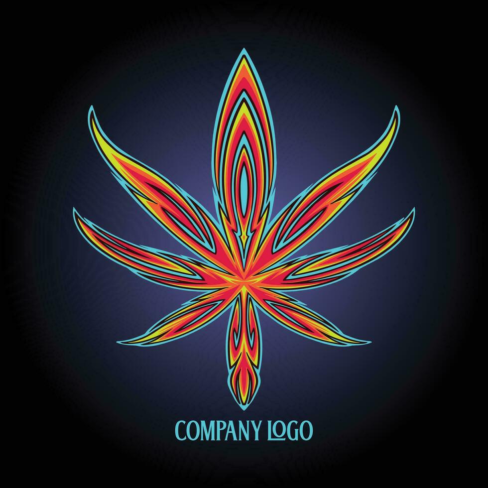 Cannabis sativa leaf pinstripe tribal ornament illustrations vector illustrations for your work logo, merchandise t-shirt, stickers and label designs, poster, greeting cards advertising