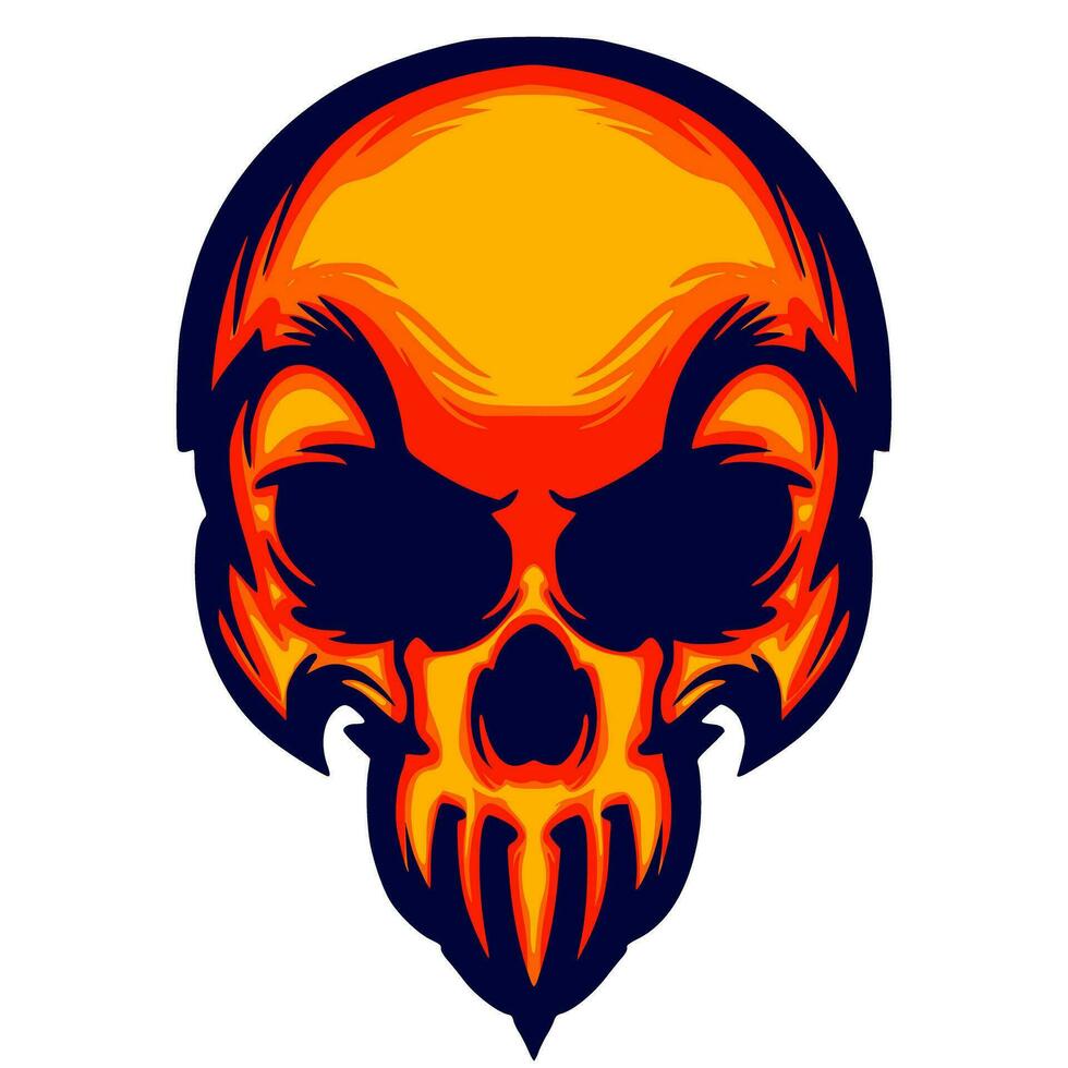 Skull illustration mascot logo vector