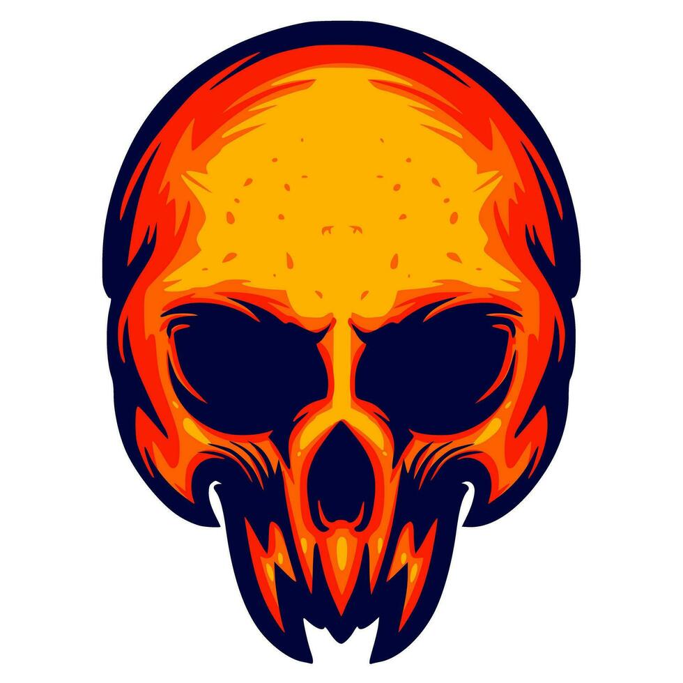 Skull illustration mascot logo vector