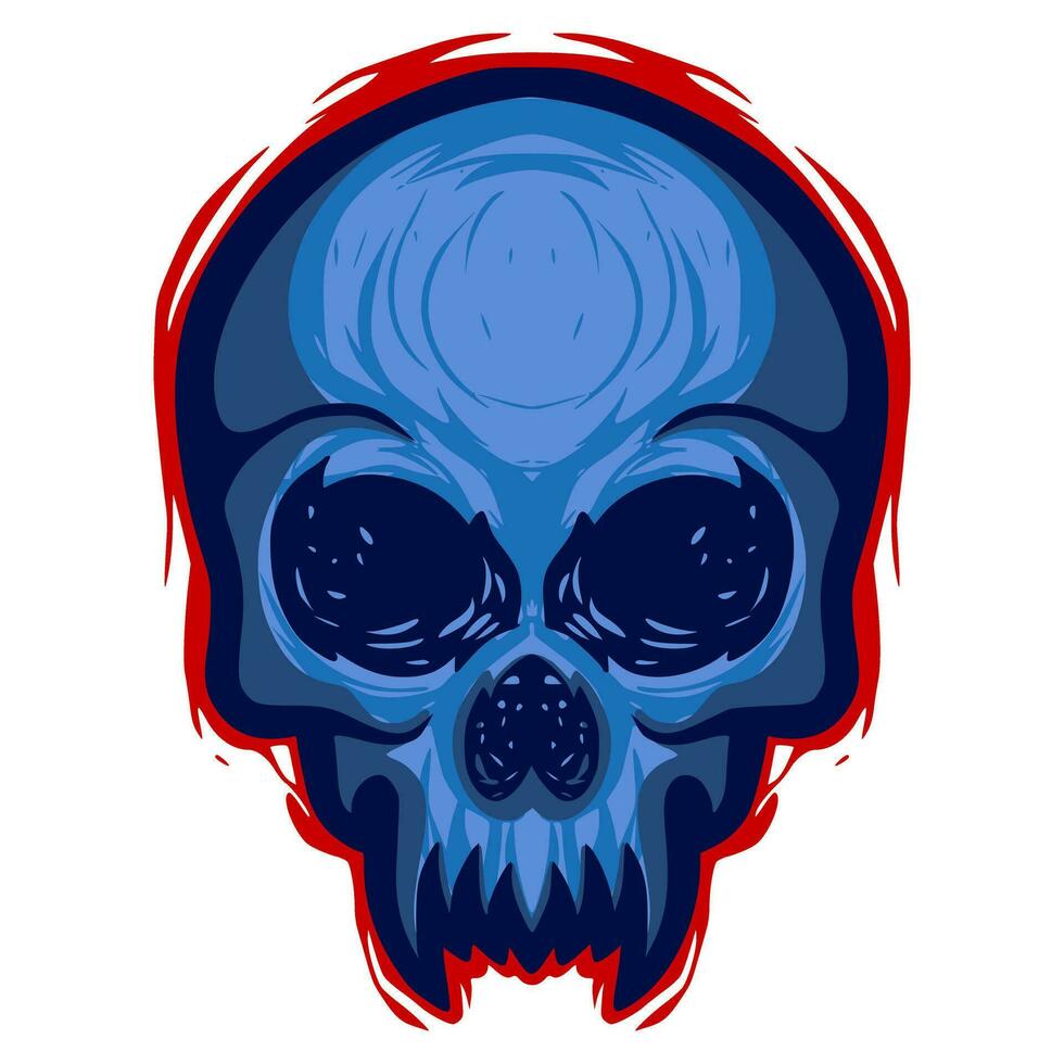 Skull art illustration mascot logo vector