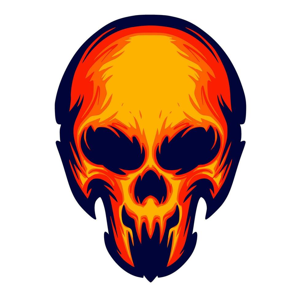 Skull illustration mascot logo vector