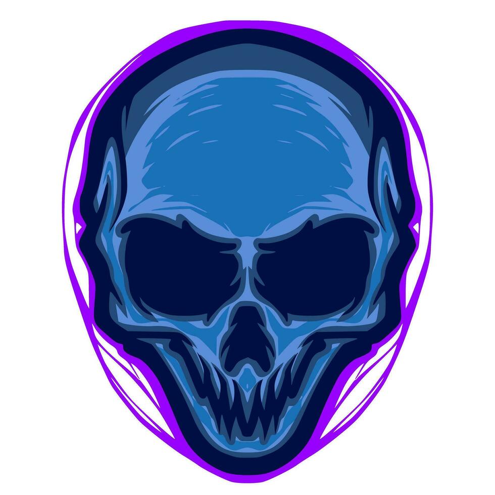 Skull art illustration mascot logo vector