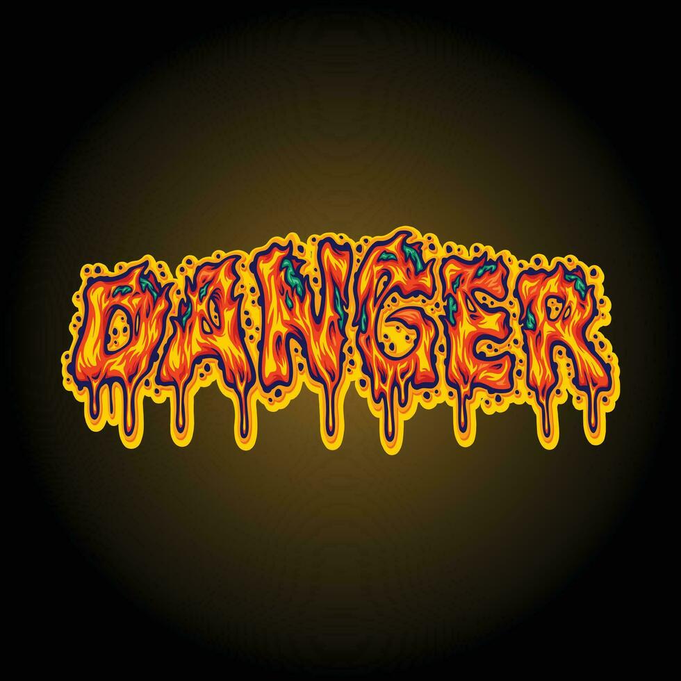 Danger word typeface with horror rotten text vector illustrations for your work logo, merchandise t-shirt, stickers and label designs, poster, greeting cards advertising business company