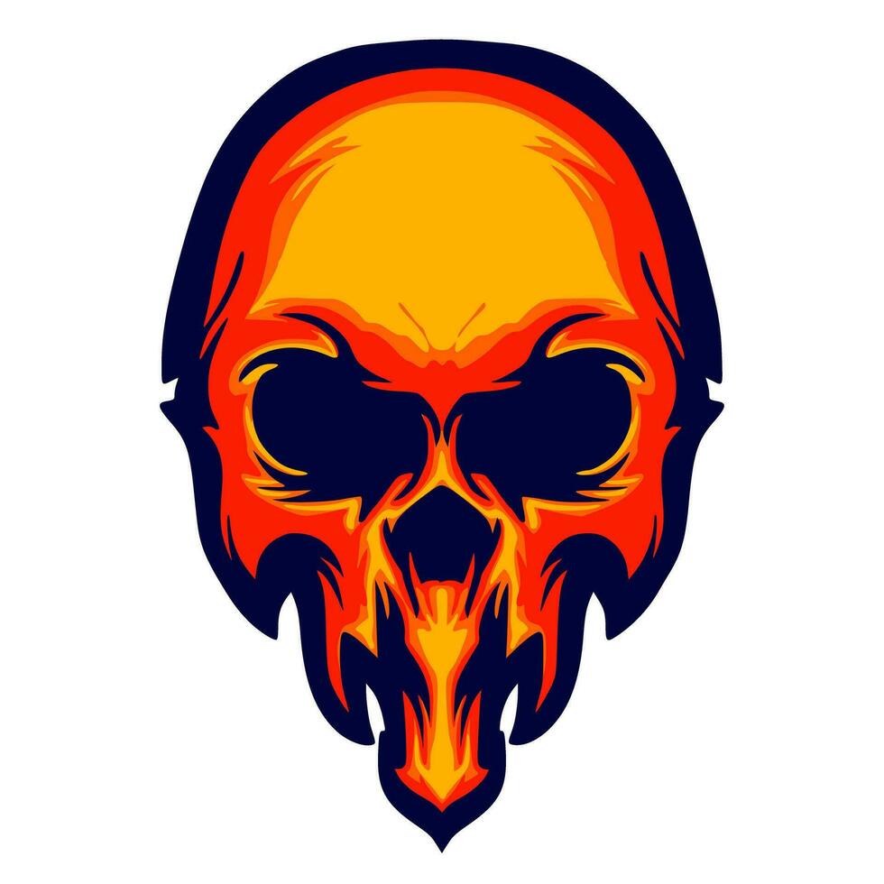 Illustration skull head art vector