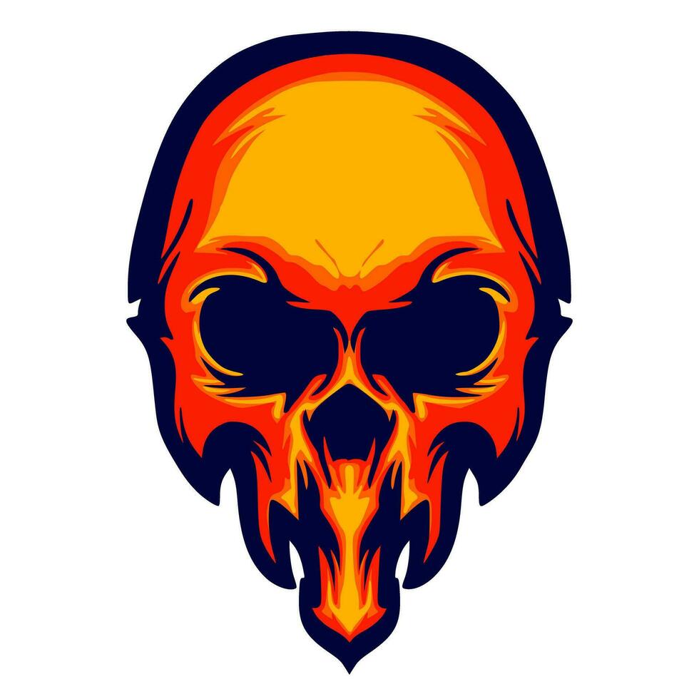 Illustration skull head art vector