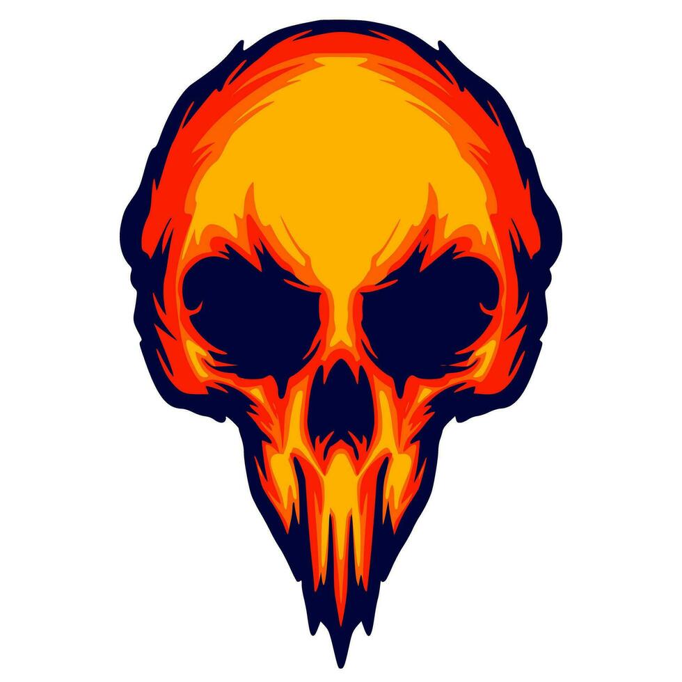 Illustration skull head art vector