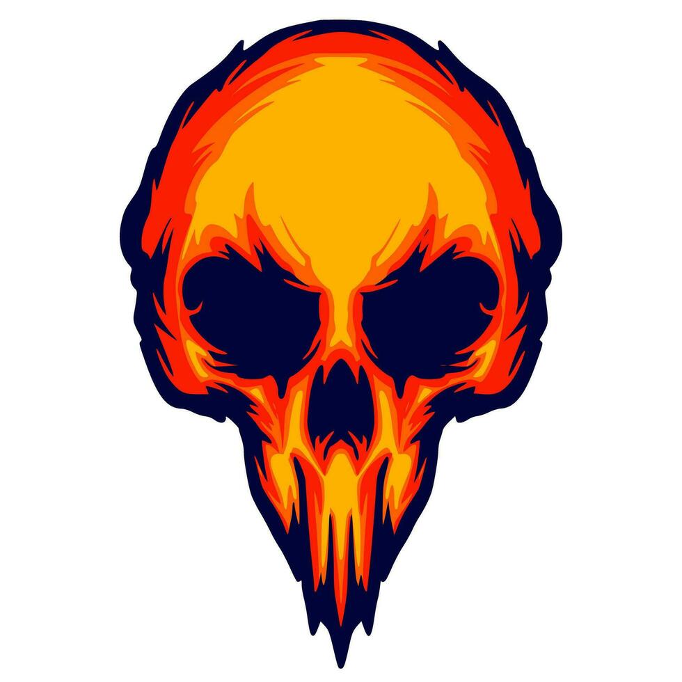 Illustration skull head art vector