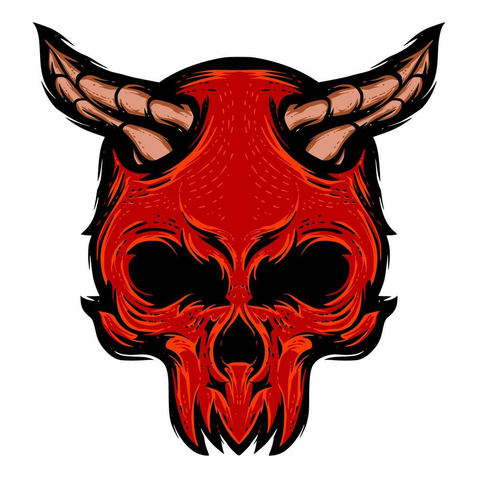 Devil skull illustration mascot vector