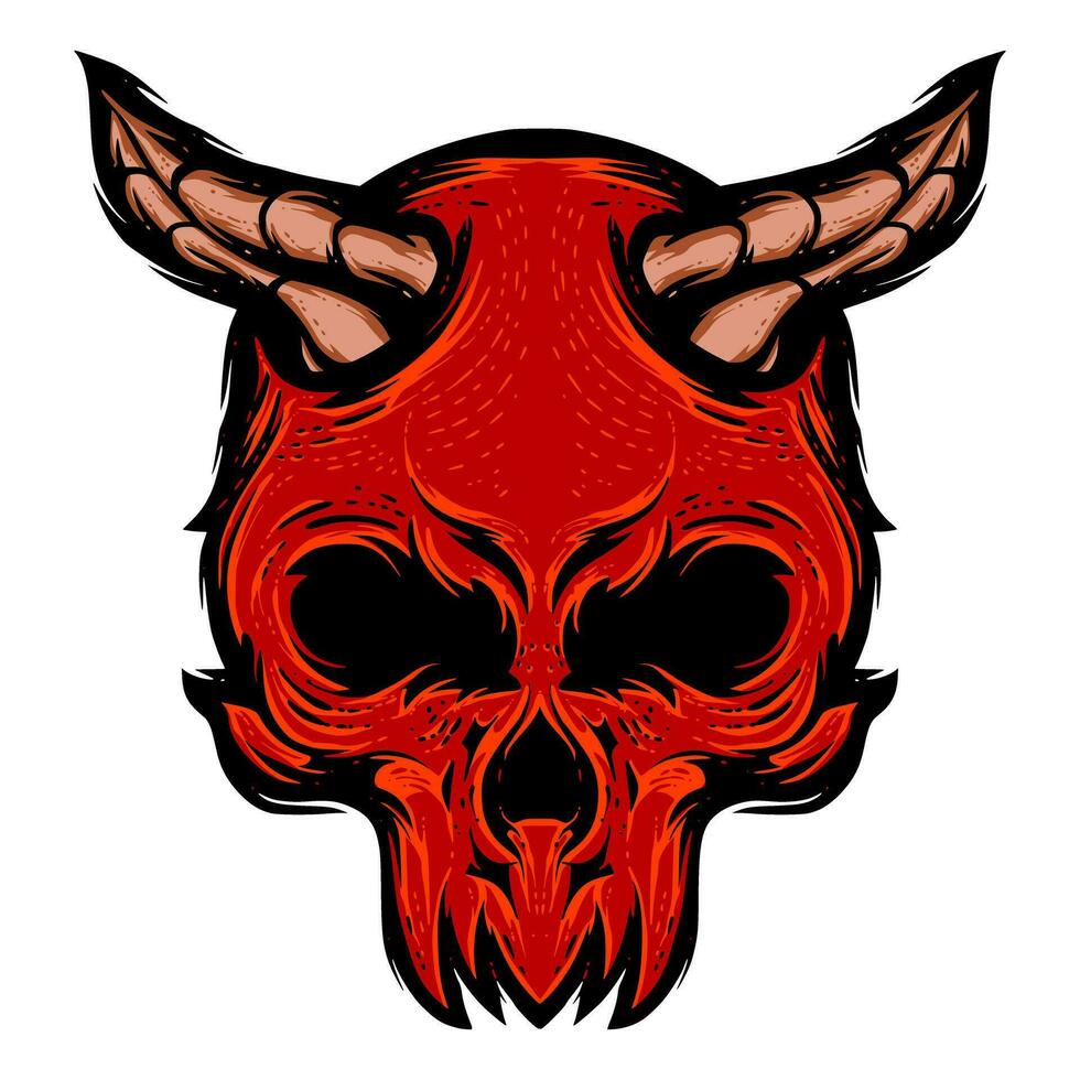 Devil skull illustration mascot vector