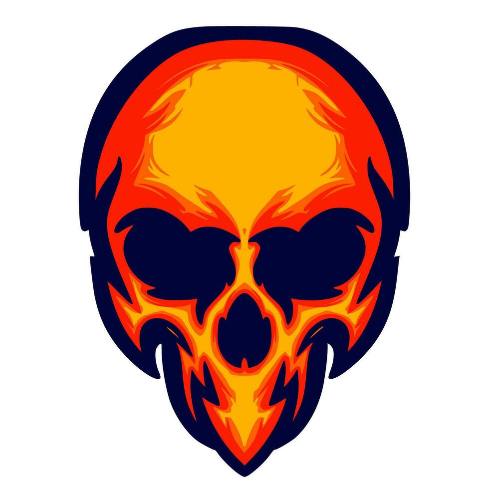 Illustration skull head art vector