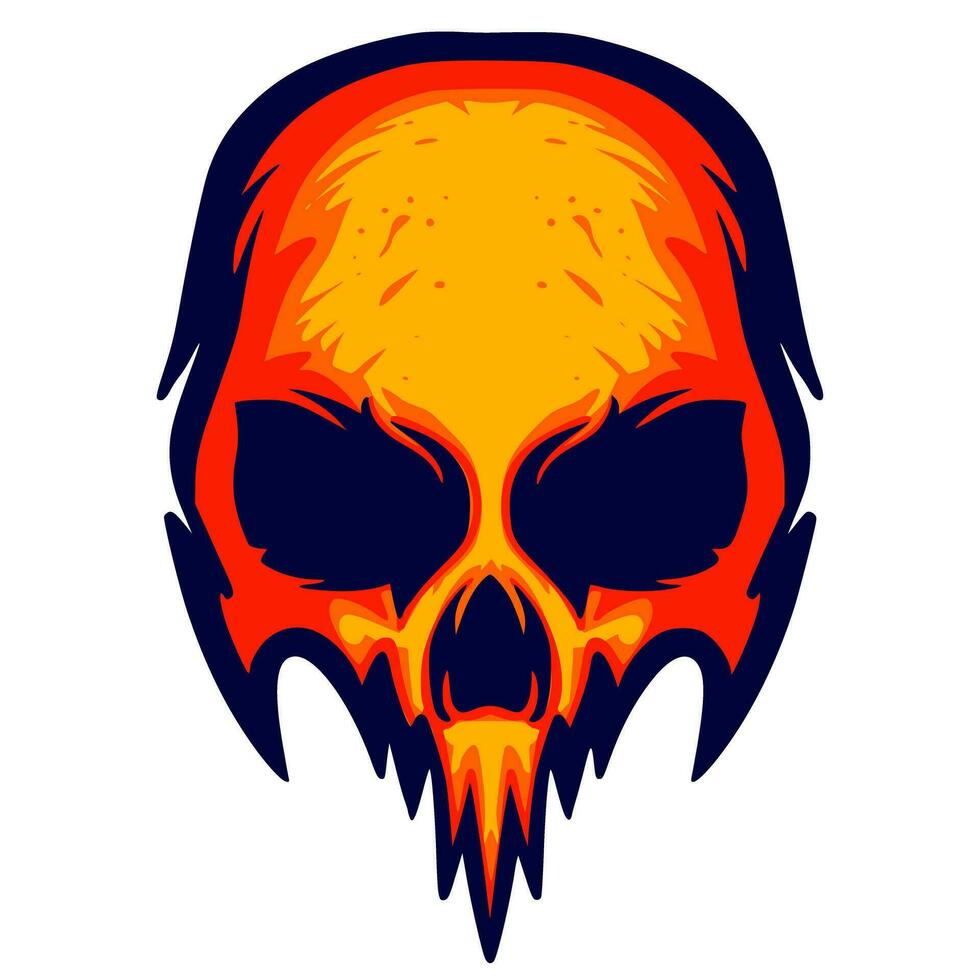 Illustration skull head art vector