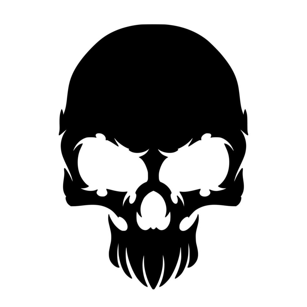 Skull head illustration art logo mascot vector