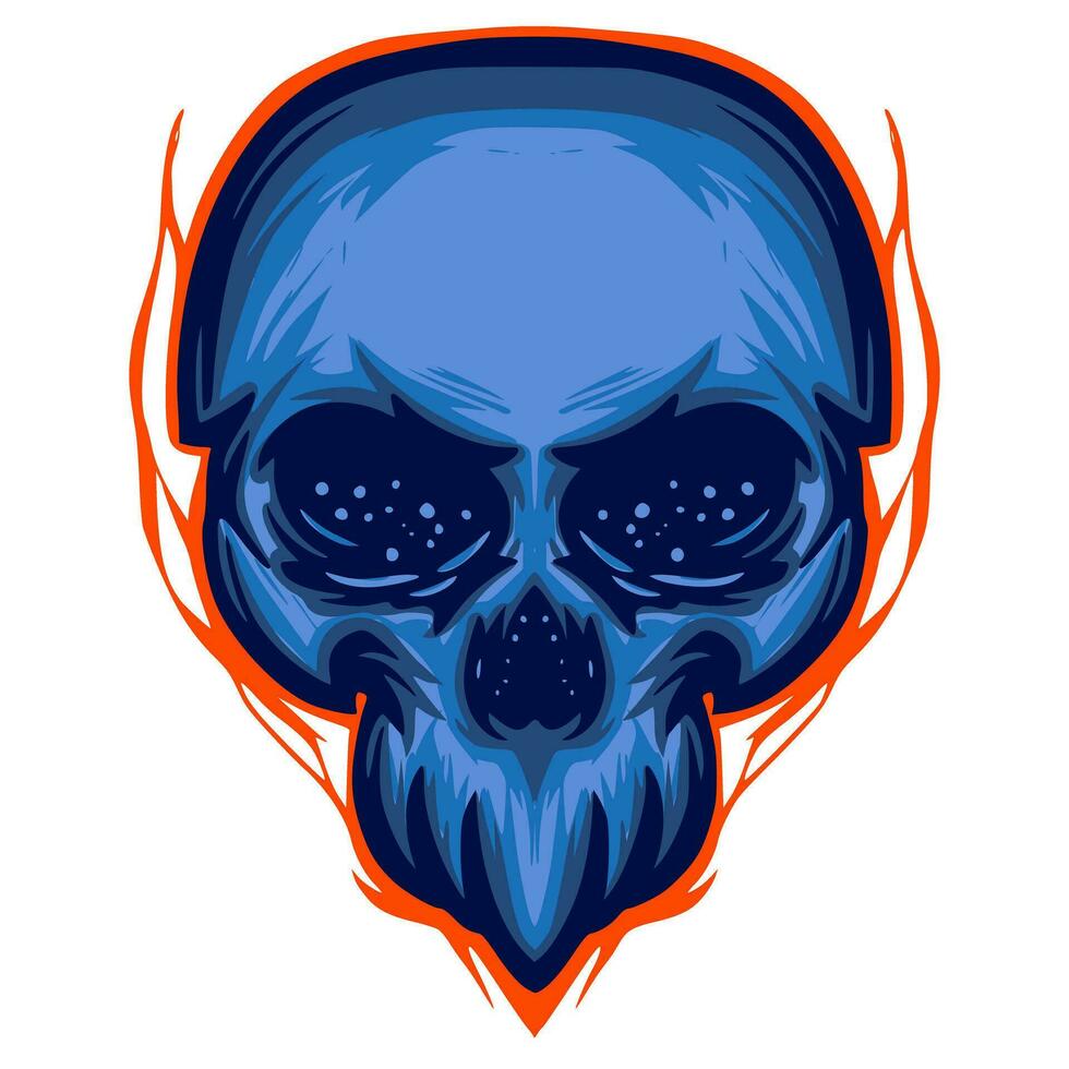 Skull art illustration mascot logo vector