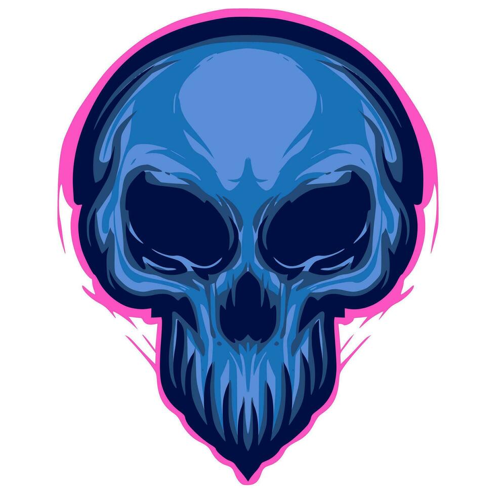cráneo Arte ilustración mascota logo vector