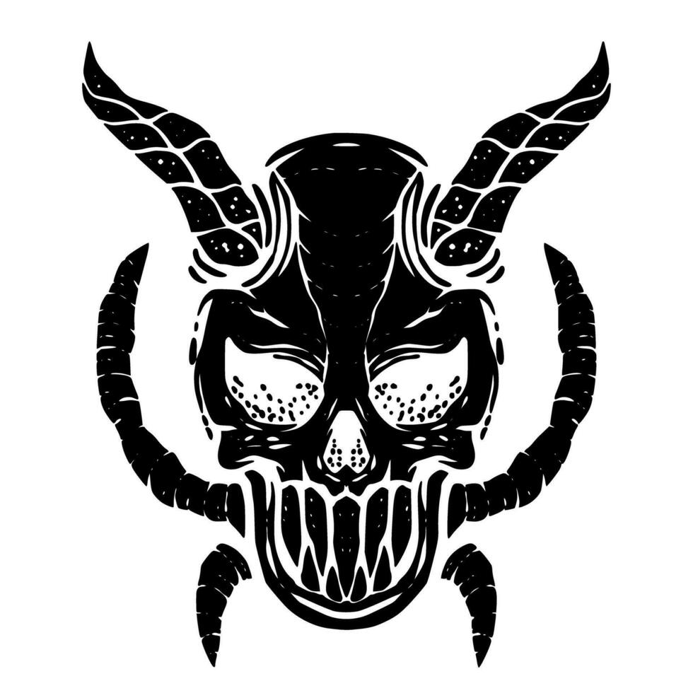 ilustración cráneo cabeza mascota logo Arte vector