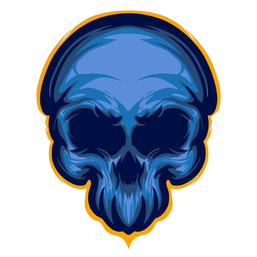 Skull art illustration mascot logo vector