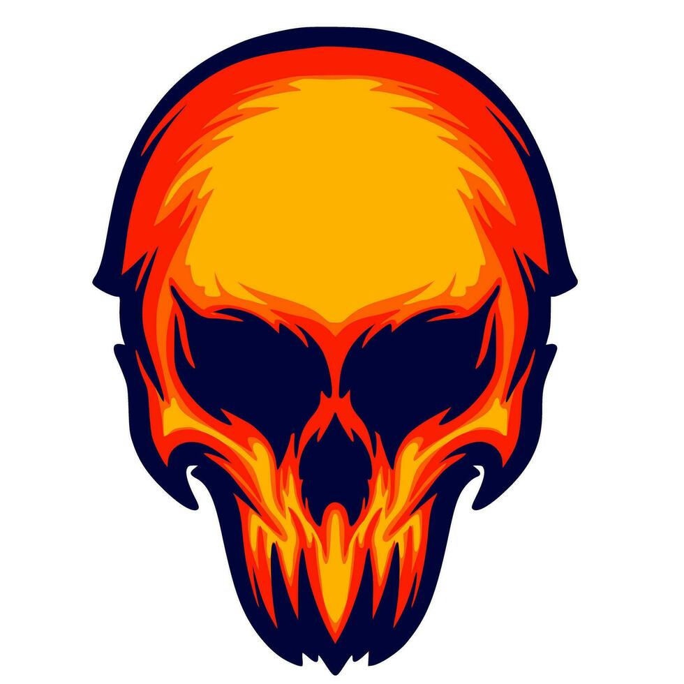 Illustration skull head art vector