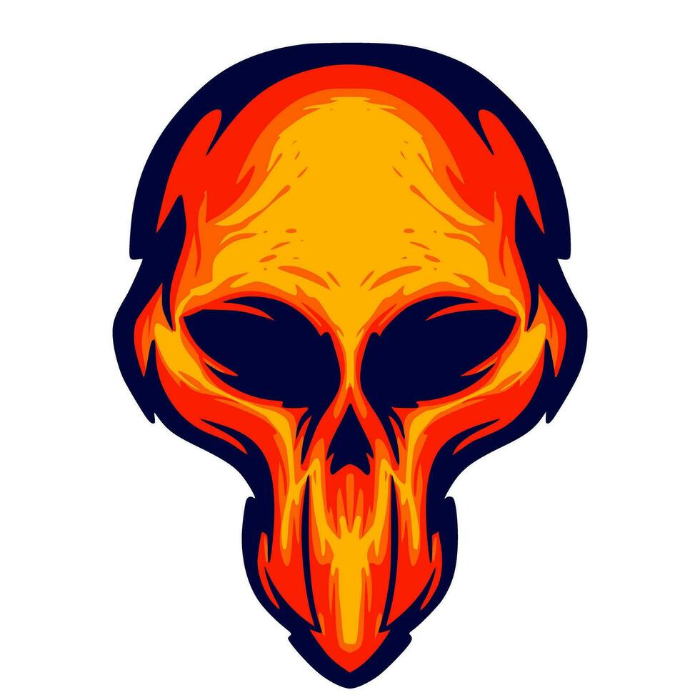 Illustration skull head art vector