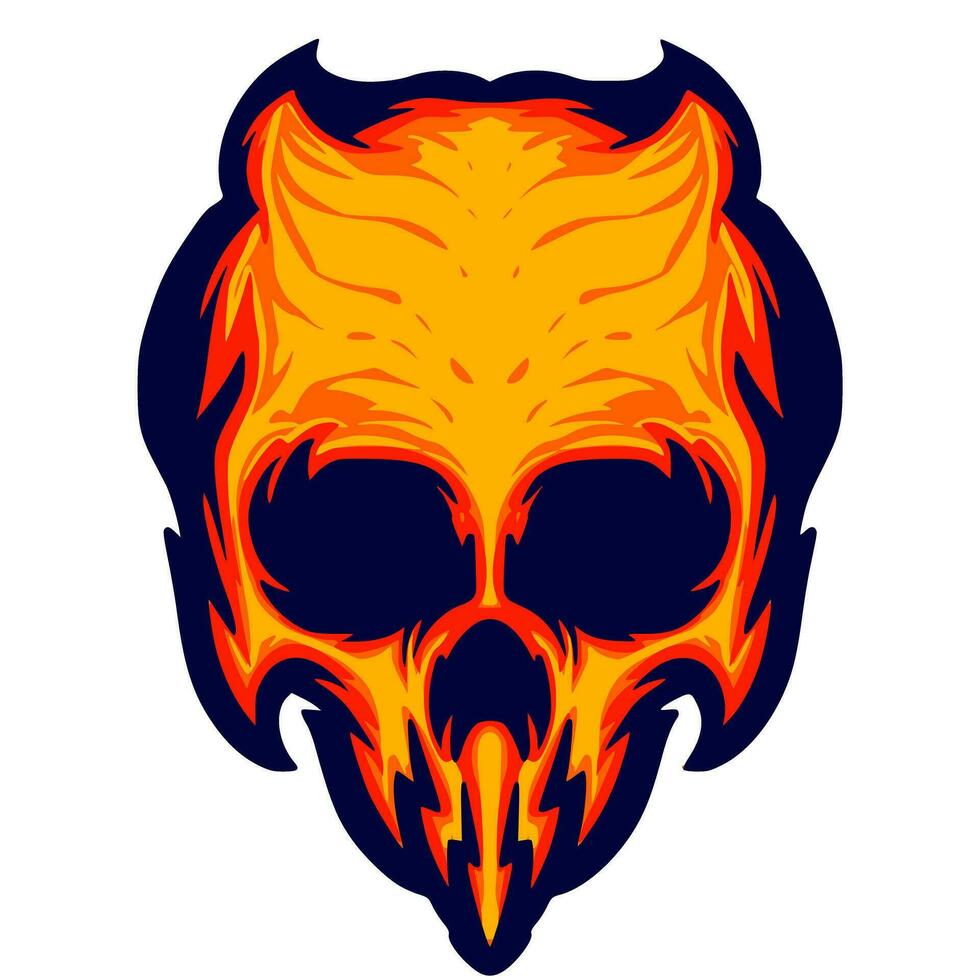 Illustration skull head art vector