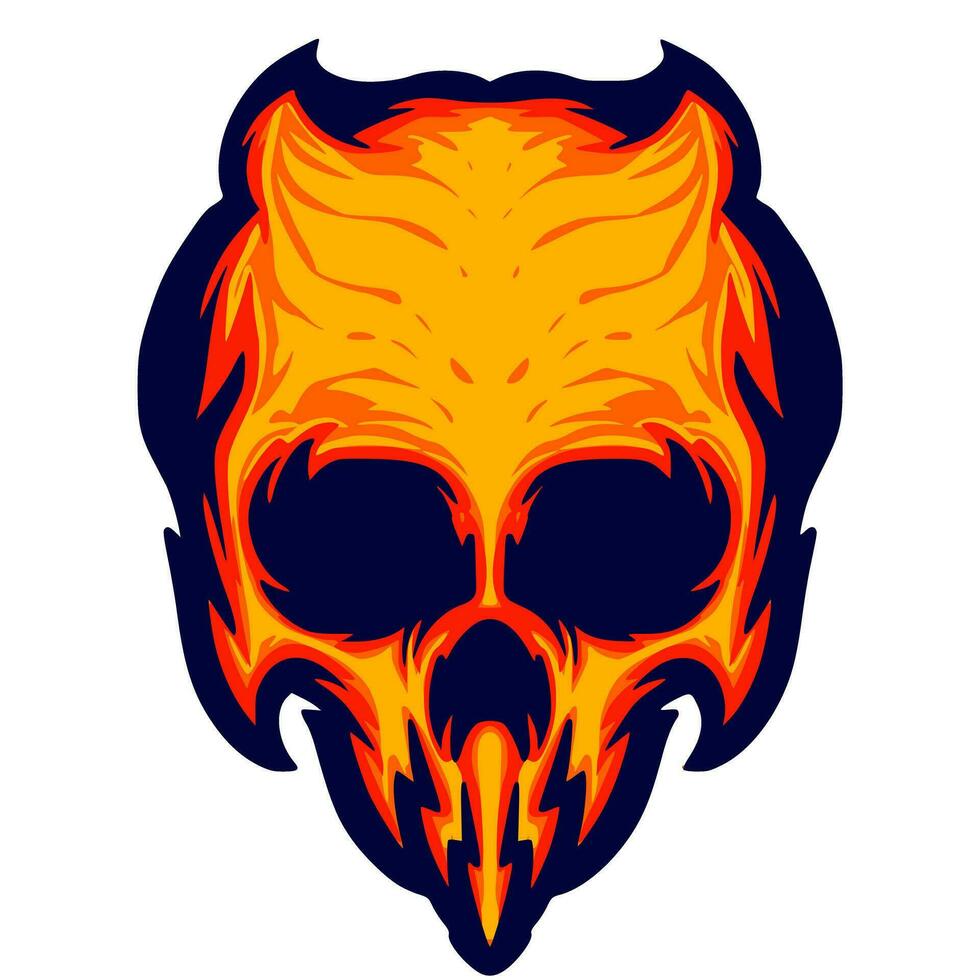 Illustration skull head art vector