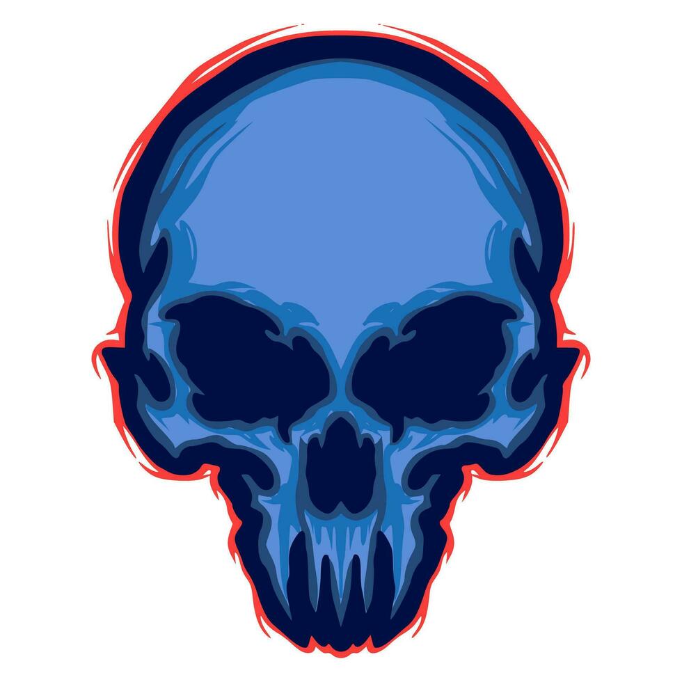 Skull art illustration mascot logo vector