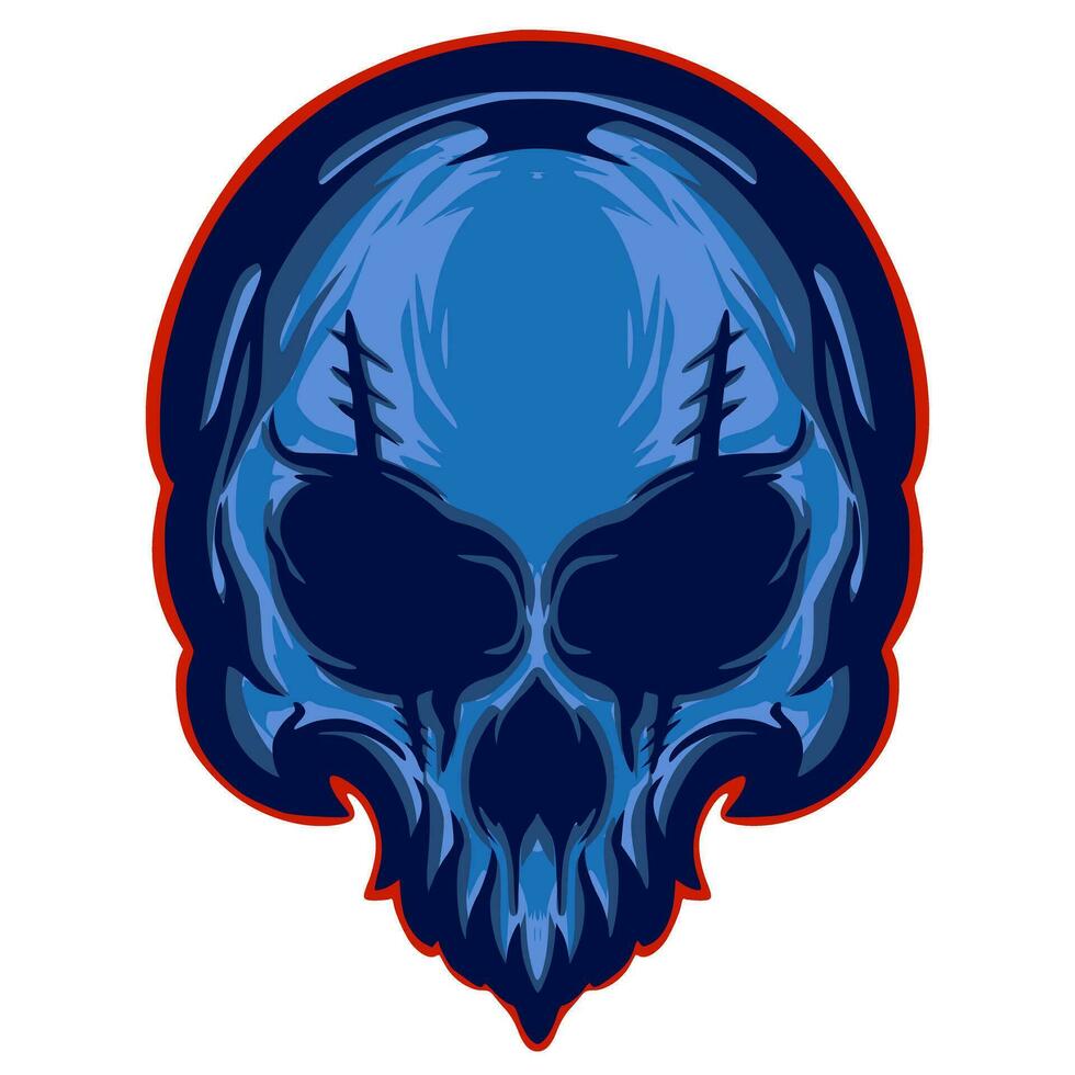 Skull art illustration mascot logo vector